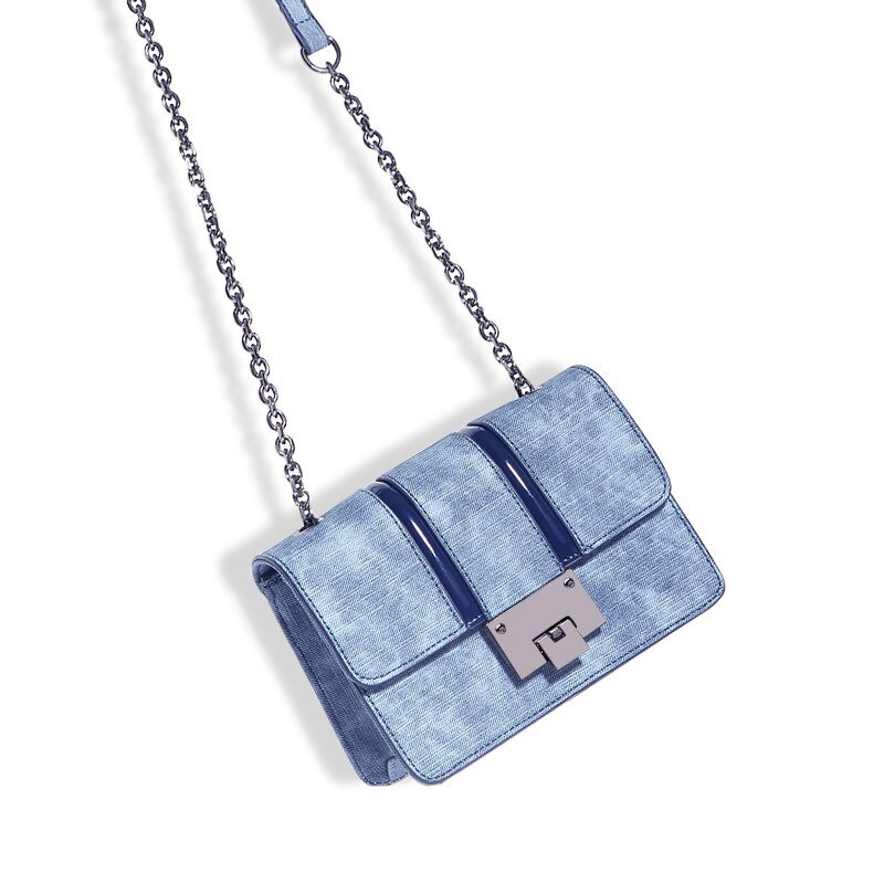 lässig Shoullder Tasche Frauen Denim Textur Leder Platz Bote Taschen Abend Kupplung Taschen Abdeckung Gradienten Klappe Crossbody Bolsa: Default Title