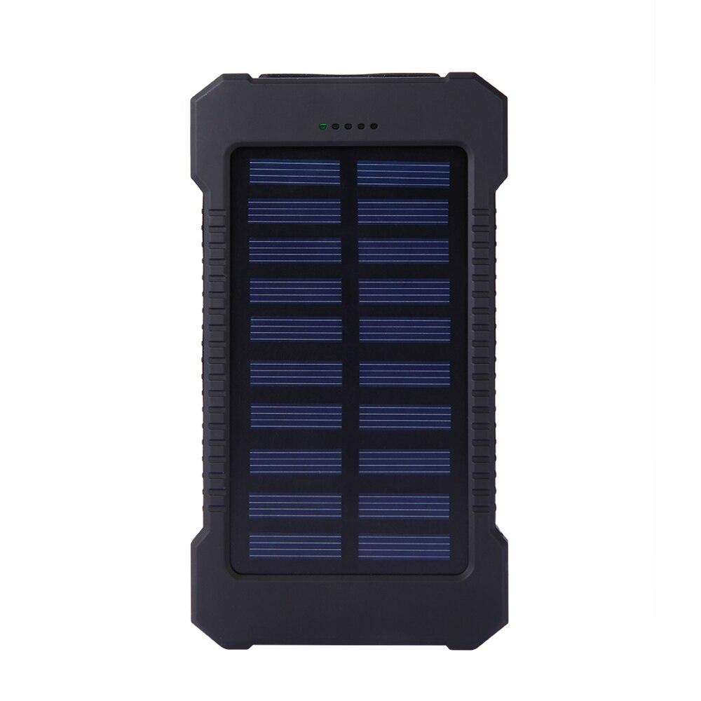 Top Sell Solar Power Bank Waterproof 20000mAh Solar Charger 2 USB Ports External Battery Charger Phone Poverbank with LED Light