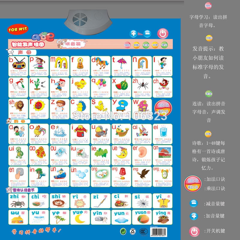 Chinese Phonetic Alphabet Learning Machine, Kids PinYin Sound Toys, China Confucius Institute Basic Introductory Courses