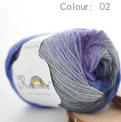 100% Wol Garen Voor Breien Geverfd Regenboog Gehaakte Fancy Chunky Hand Geweven Kleurrijke Scores Kasjmier Garen Draad 8Pcs: 02