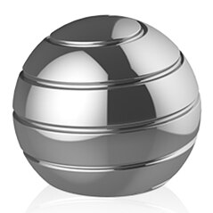 4.5cm Home Office Desk Fidget Toy Desktop Ball Transfer Gyro Aluminum Alloy Visual Illusion Spinner Metal Ball Decompression Toy: Silver