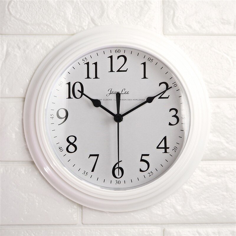 Modern Minimalism Wall Clock Mute Classic Nordic Thick Border Hanging Watch 3D Reloj Pared Bedroom Living Room Home Decor: White 22cm