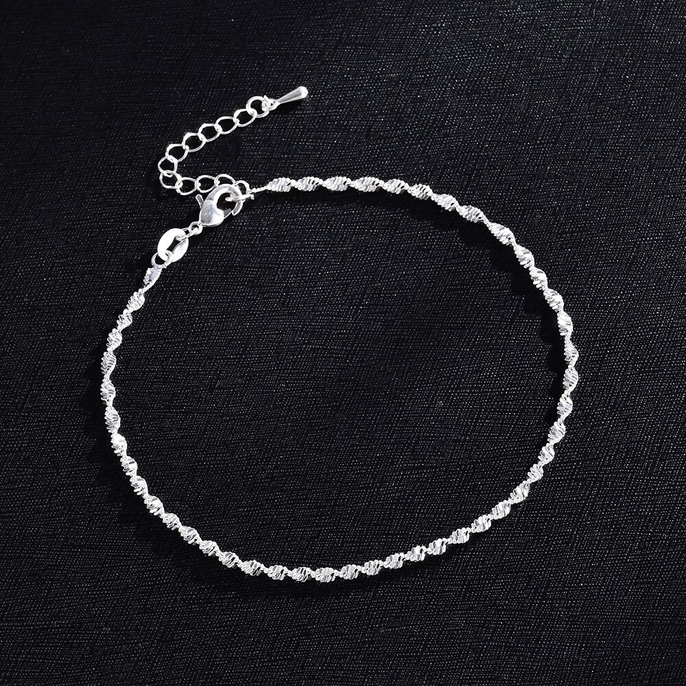 Ankle Bracelet Women Silver Color Anklet Foot Jewelry Chain Beach