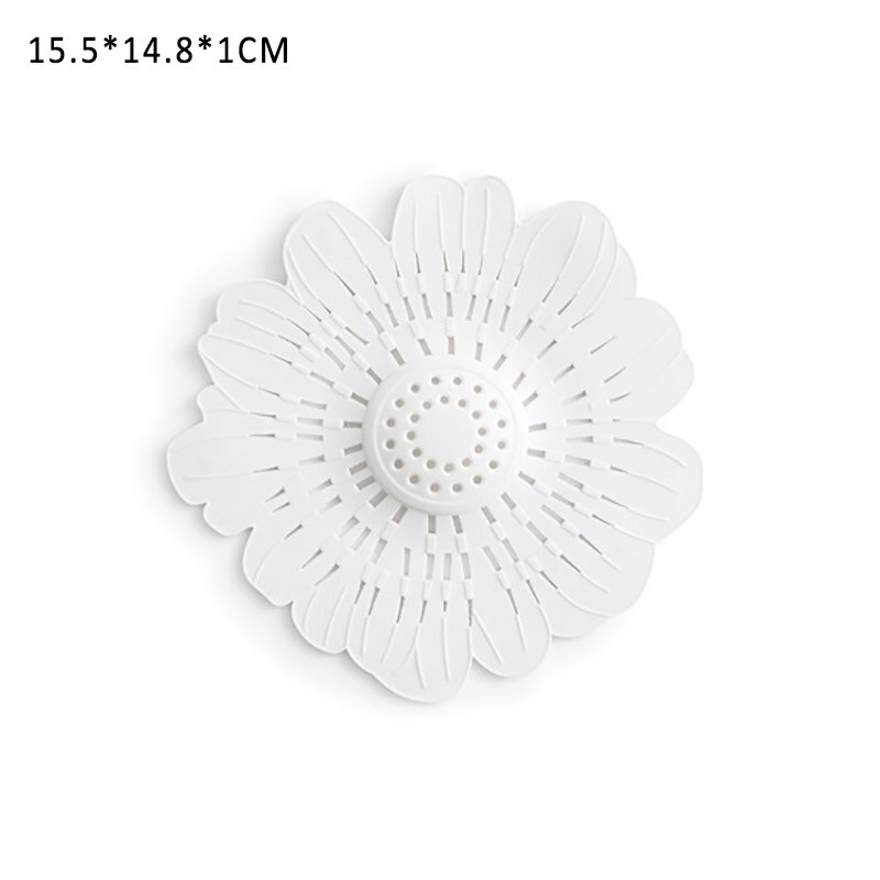 1 st silar filter avloppsavloppsprylar multifunktionella 4 färger rengöringsverktyg blomma form hårfilt levererar silikon: Vit