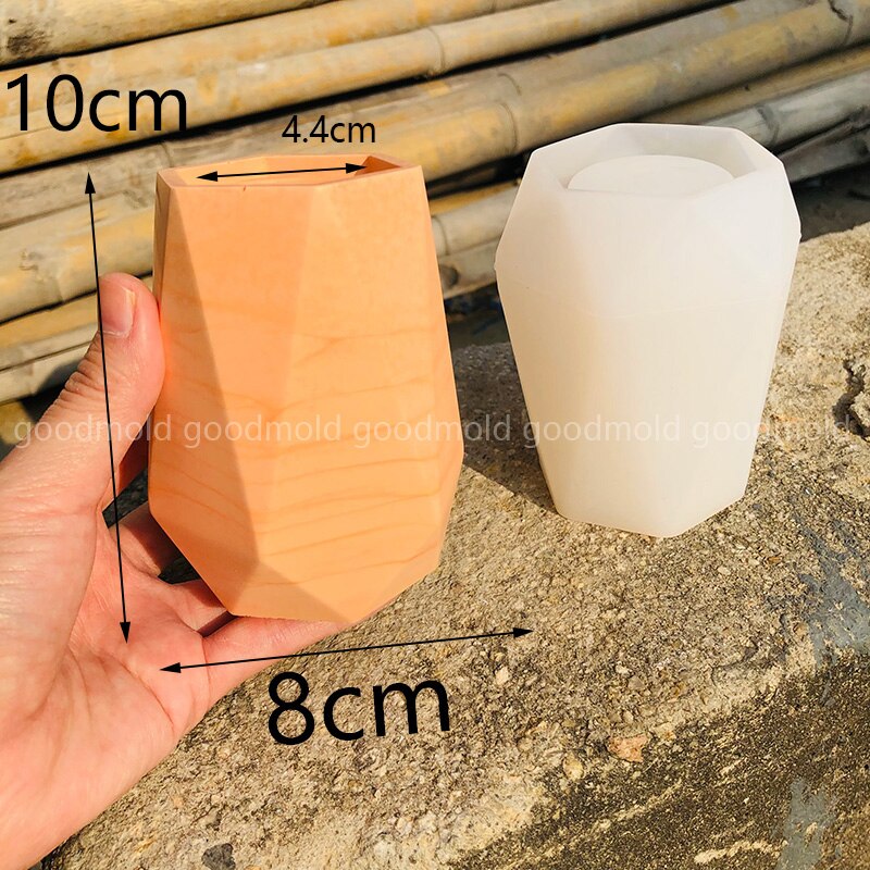 Terrazzo vase betonform unik cement penholder silikone form saftige plantekasser form lys kop form nordisk stil: D-form