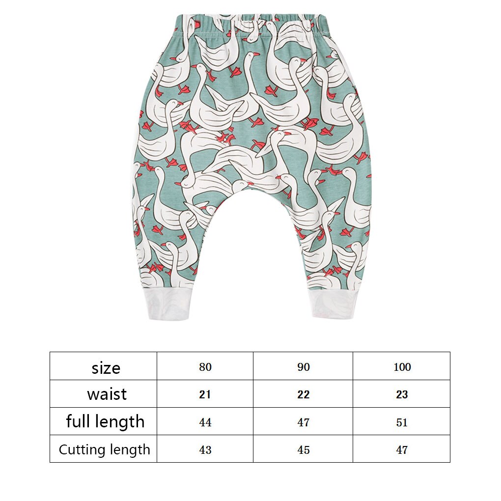 Children Boys Girls Cartoon Animal Print Harem Pants Cotton Stretch Waist Trousers PP Leggings