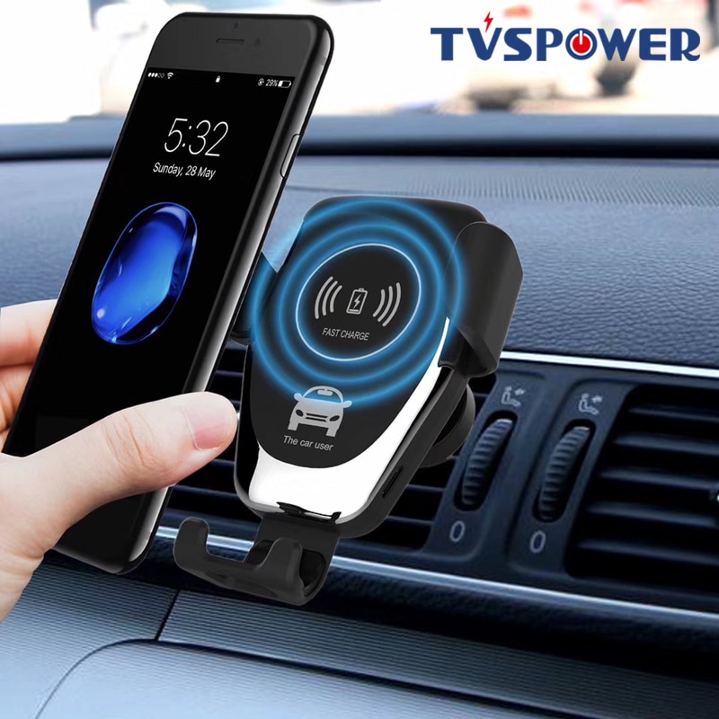 Chargeur sans fil de voiture à induction par gravité pour téléphone, support de smartphone à ventilation rapide pour Samsung et iPhone XS, 11 Max, XR, 8, Note S9, S8,