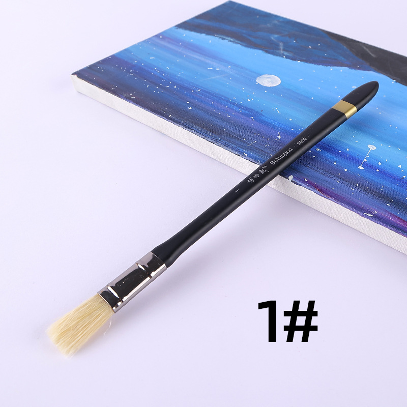 Pennello con setole testa di pelo di maiale Pittura a olio pennello per pittura acrilica in propilene Pennello artistico realizzato speciale: bianca