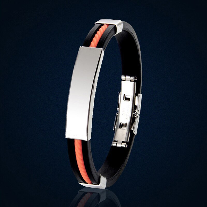 Incisione laser fai-da-te personalizzato codice di scansione codice di scansione bracciale coppia gel di silice uomo donna bracciale acciaio al titanio codice musicale