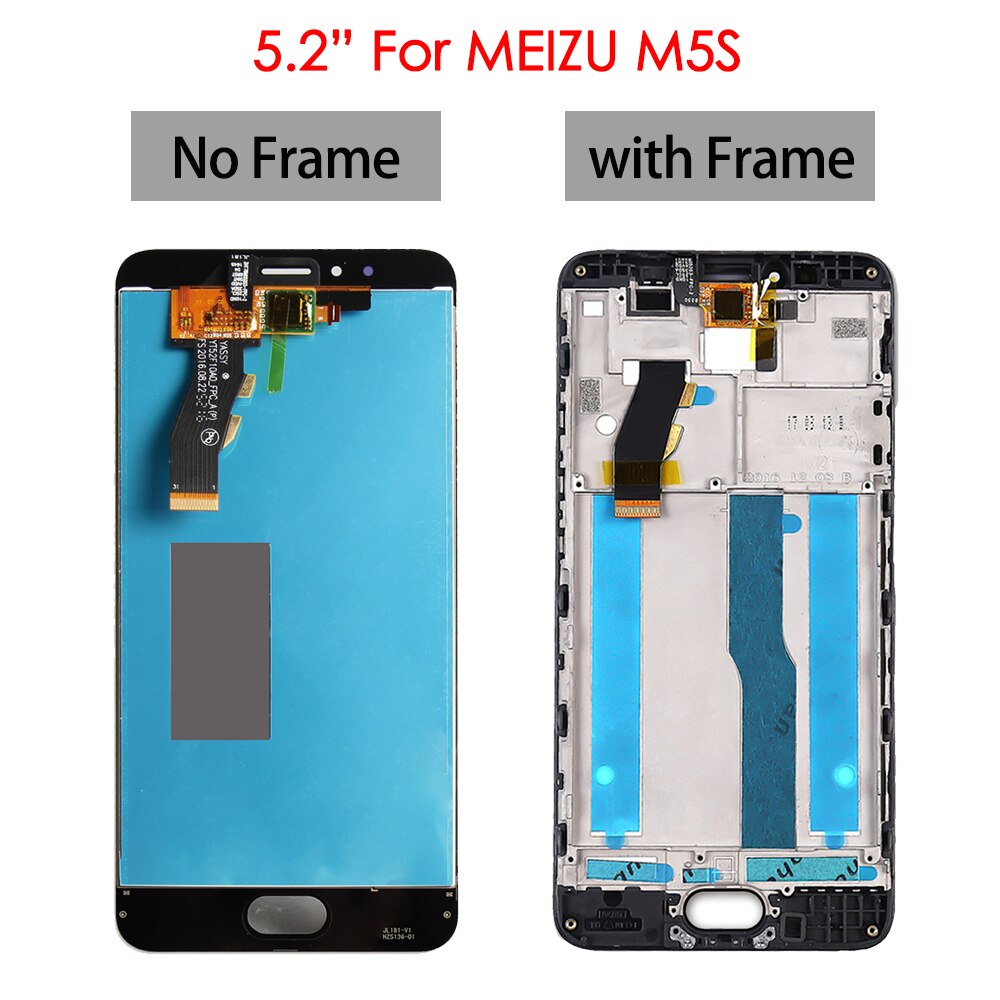 Originale Per Meizu M5 Nota M621H Display LCD Touch Screen con Telaio Per Meizu M5 M611H Schermo LCD Per MEIZU m5S/M5S mini M612H