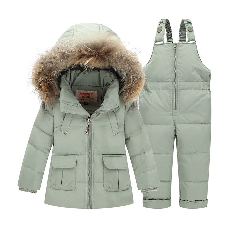 Kinderen Winter Suits Jongens Eendendons Jas + Broek Kleding Set Kinderen Warm Dikkere Jas Sneeuw Wear Parka Baby meisje Kleding