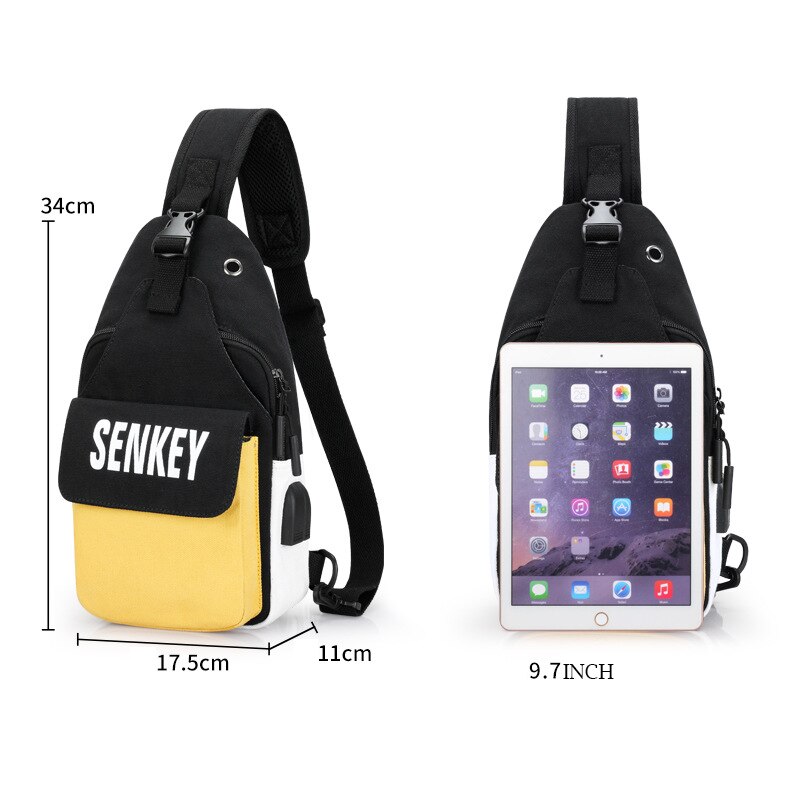 Boshikang USB Ladung Männer der frauen Schlinge Tasche Brust Packts Taille Tasche Hüfte hüpfen Crossbody Reise Brust Tasche Weibliche