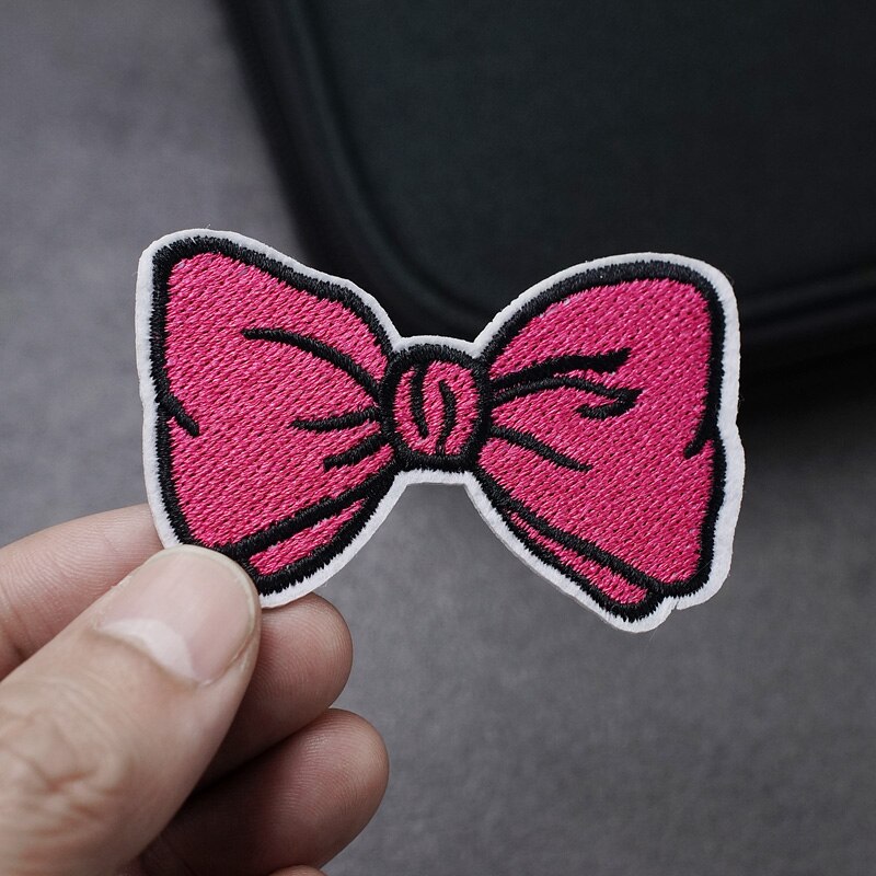 Boog Patch Size:6.2X4.0Cm Cartoon Ijzer Op Doek Geborduurde Applique Naaien Kleding Kleding Accessoires