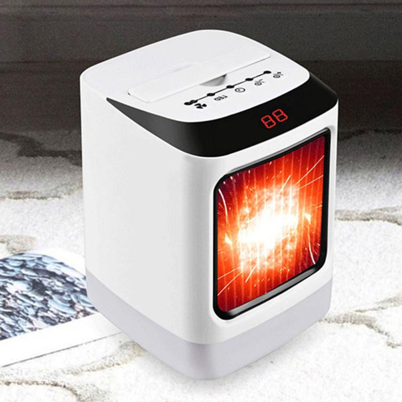 Adjustable Mini Desktop Heater Car Heater Home Portable Heater Cnc Intelligent Display Constant Warming Products Household: A03 US Plug 110V