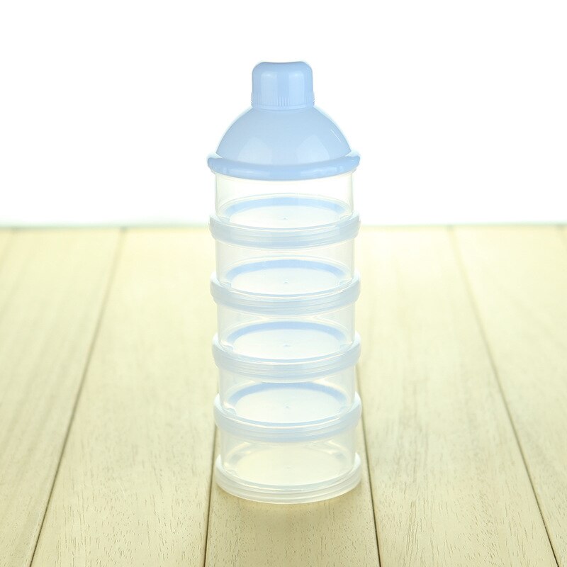 3/4/5 layers Baby Feeding Box Milk Powder Formula Dispenser Feeding Food Container Storage Bottle Toxic-free for Infant Kids: 5 layer blue