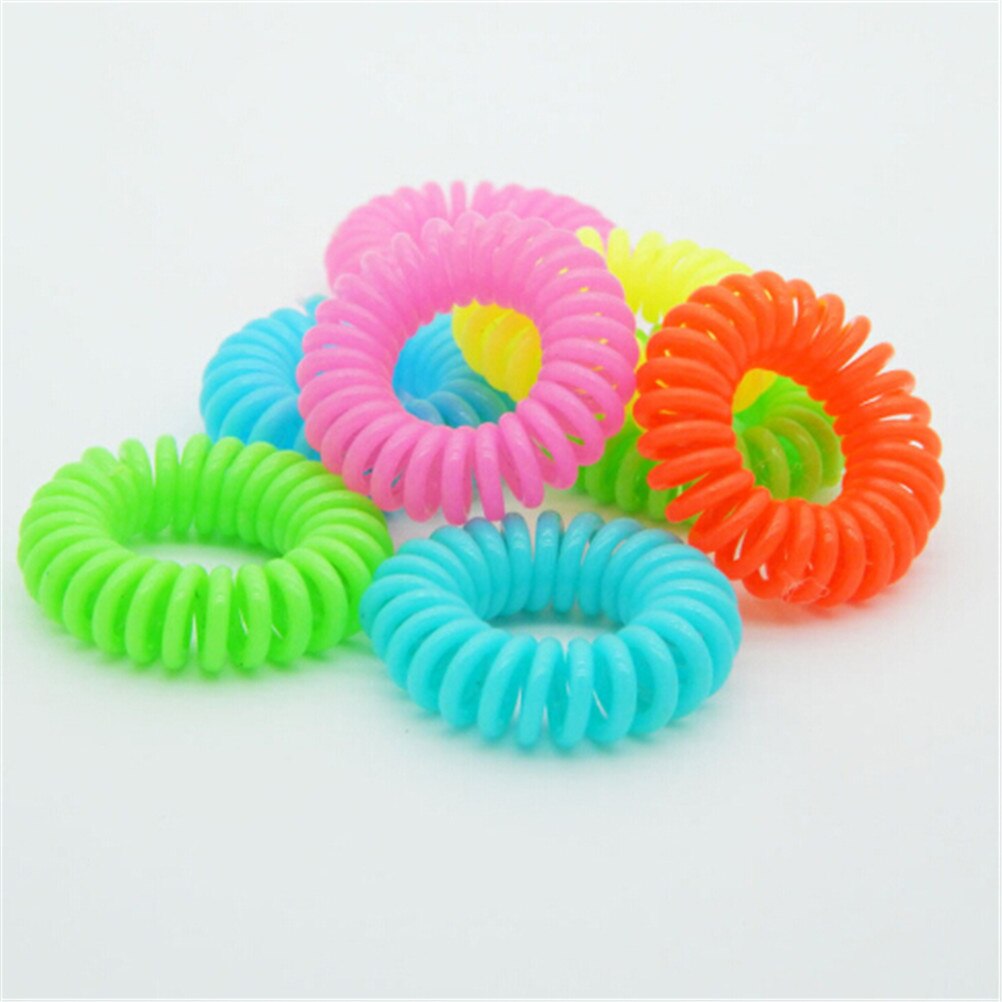 10 Uds Goma de resorte de plástico para lazos para el cabello sin pliegues bobina lazo para el cabello Cola de Caballo claro cable de teléfono bandas elásticas para el cabello accesorios para el cabello
