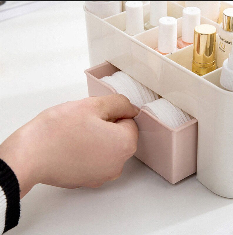 Makeup etui plast make-up arrangør opbevaringsæsker kosmetik beholder holder smykker diverse æske hjem