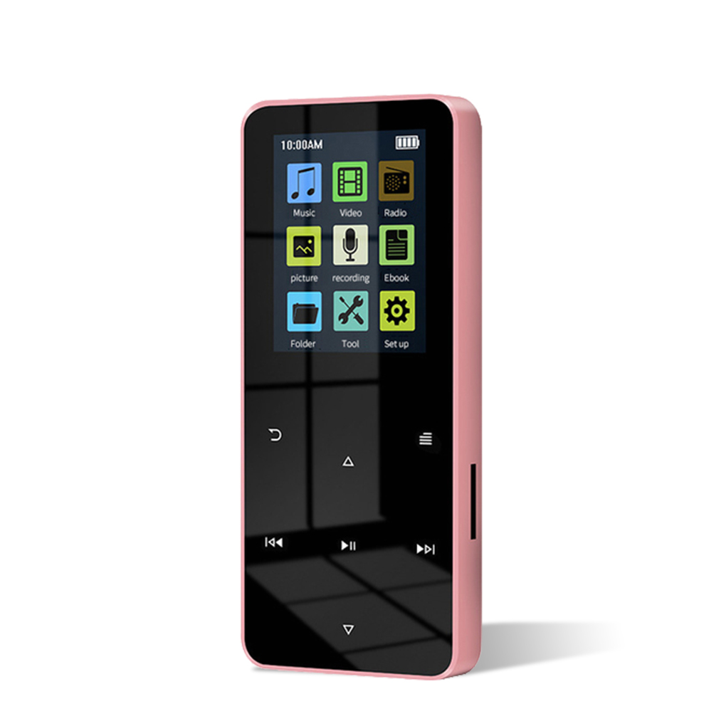 Schermo da 1.8 pollici lettore MP4 sveglia compatibile con Bluetooth lettore di libri Touch Control lettori musicali regolabili argento 4G: Pink / 4GB