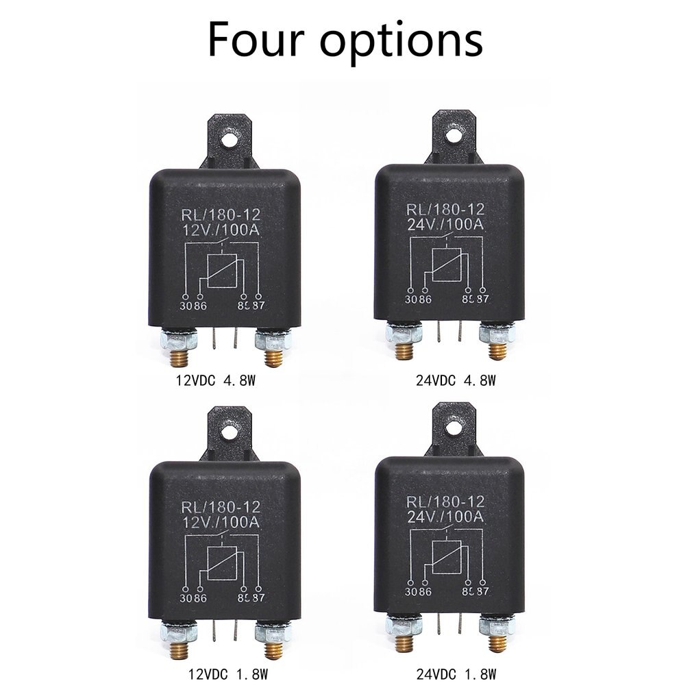 Hoge Stroom Relais Startrelais 100A 12V/24V Power Automotive Zware Stroom Start Relais Auto Relais Vrachtwagen motor Relais RL180