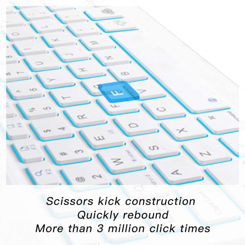 Ultra-Slanke Draadloze Bluetooth Toetsenbord 7 Kleuren Backlit Universele Oplaadbare Toetsenbord Compatibel Met Ios Android Windows