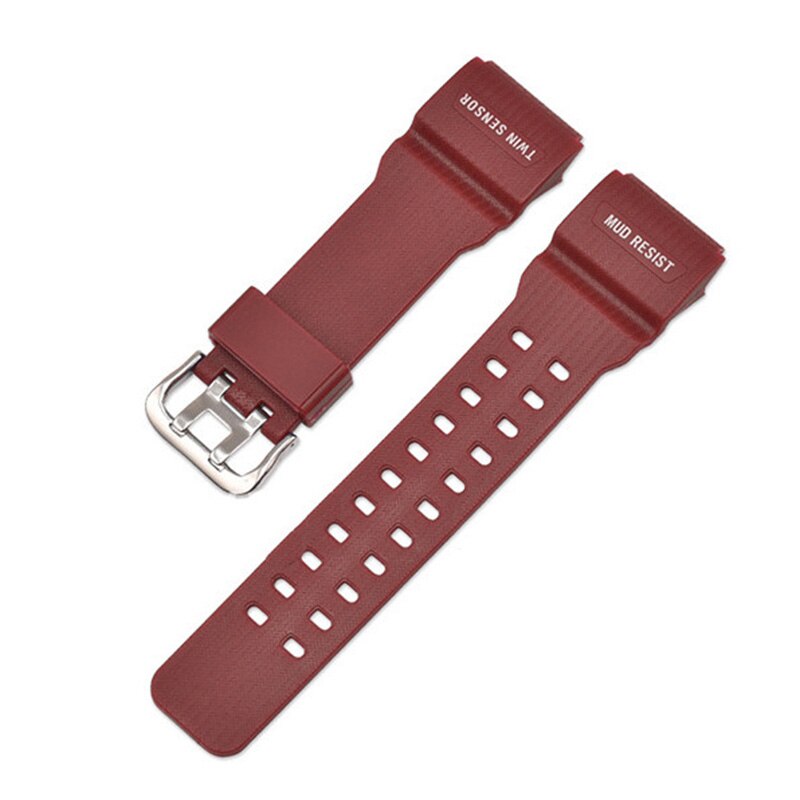 Correa de silicona para Casio G-SHOCK GG-1000 GWG-100 GSG-100 correa de reloj de resina de repuesto para hombre accesorios de pulsera deportiva resistente al agua: Blanco de la plata