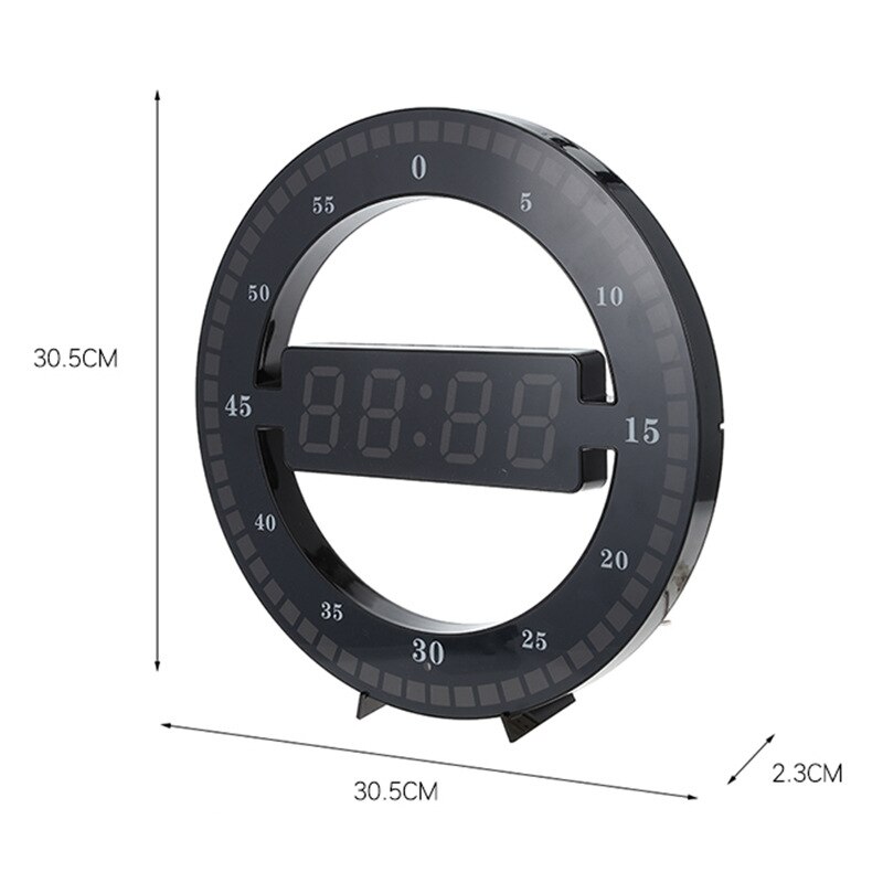 Digital Electronic LED Wall Clock Night Light Glow Round Home Decoration Minimalist Digital Wall Clock Modern 12 Inches