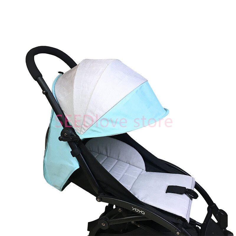 Barnvagnshuva & bäddmadrass visir kapell dragkedja ficka solskyddsskydd sittdyna matta för baby yoya 175 barnvagn baby tron: 2