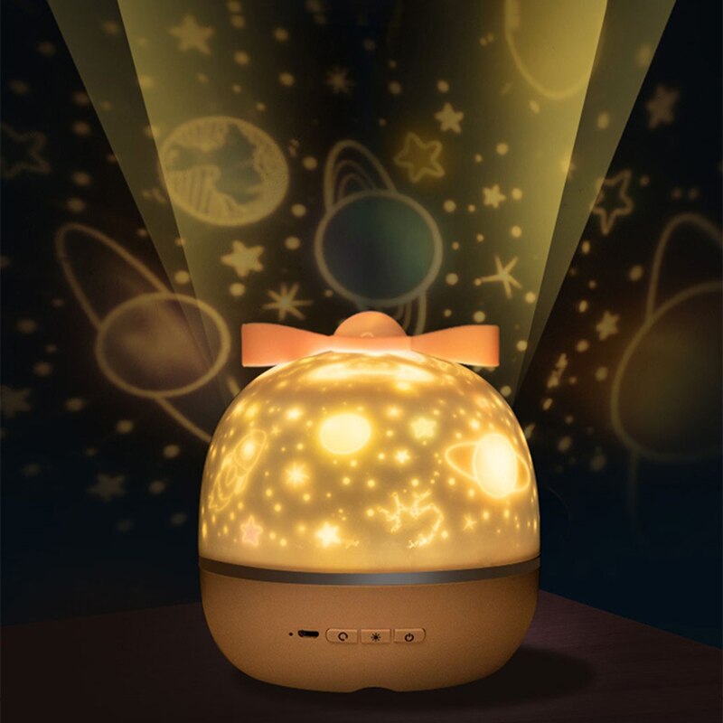 Usb Oplaadbare Star Night Light 360 Graden Roterende Projectielamp Met 6 Films Voor Baby Kid Room Decor
