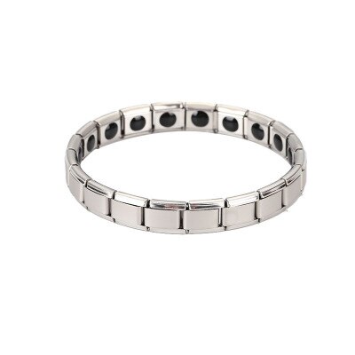 Rustfrit stål sort germanium magnetisk kæde link armbånd til kvinder mænd sundhedspleje energi smykker snorken armbånd: H01