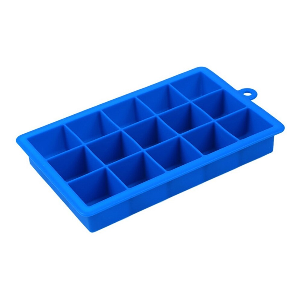 DIY Big Ice Cube Mold Square Shape Silicone Tray Fruit Maker 15 Lattice Bar Kitchen Accessories OCT998: Multi