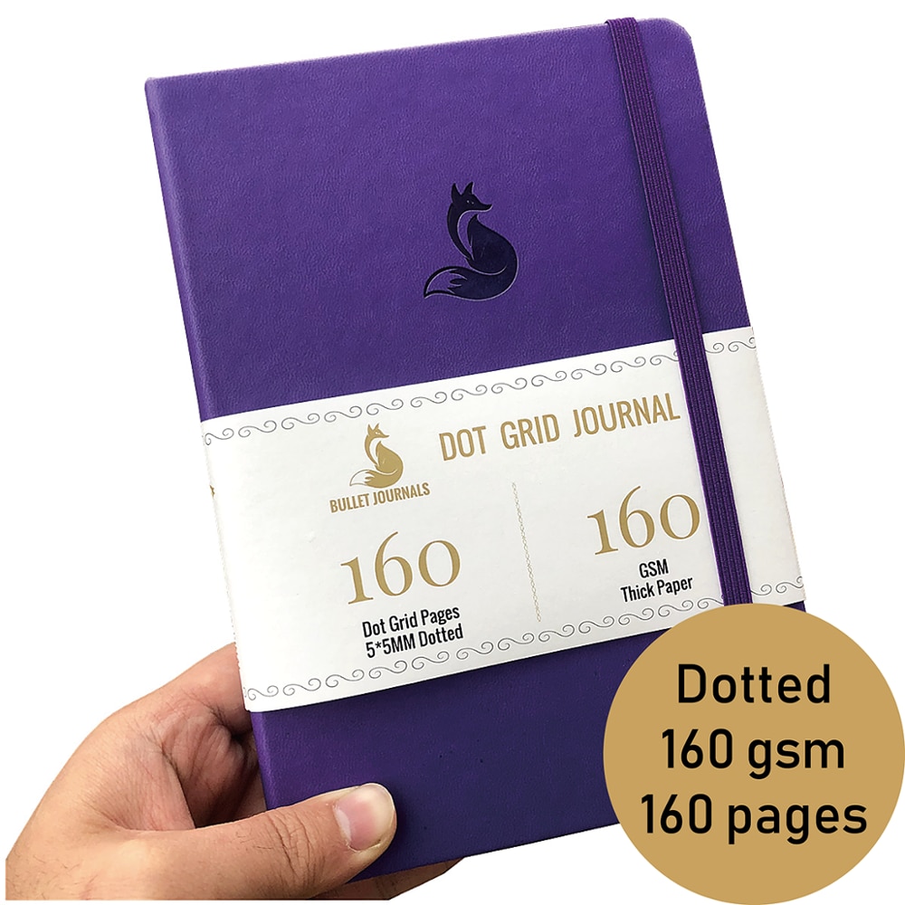 Dot Grid Journal notebook 5.6 X 8 inch Hardcover Faux PU Leather, sketchbook for ideas