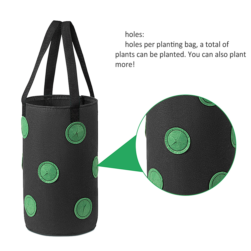 Bolsas de plantación de tela de fieltro, maceta de cultivo de fresa, bolsa de cultivo colgante de jardín Vertical con 12 bolsillos de visualización