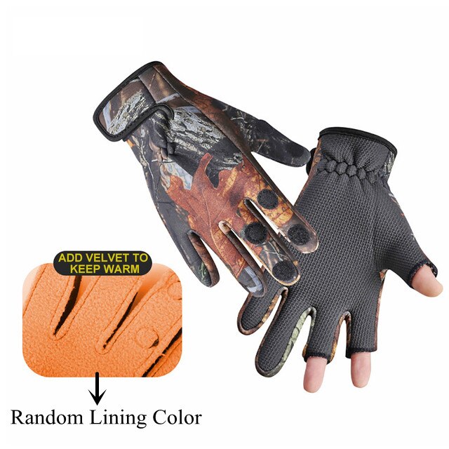 Outdoor Winter Angeln Handschuhe Drei Finger Flip Finger Handschuhe Atmungsaktive Anti-slip Wasserdicht Wandern Sport Radfahren Handschuhe: Camouflage / XL