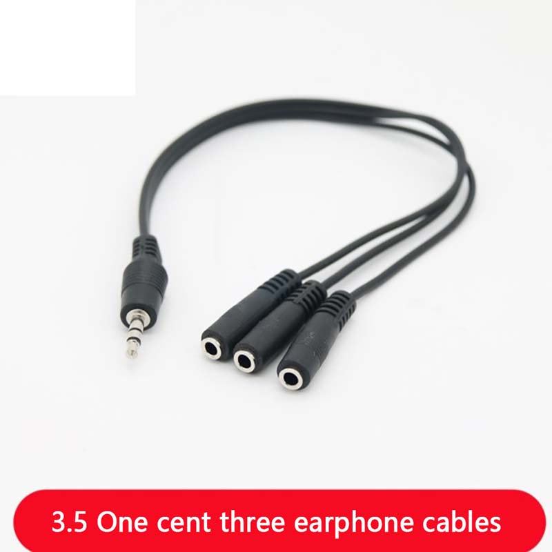 3 Way Port Aux Multi Headphone Earphone Audio Output Splitter Adapter 3.5mm Jack HUB Spliter Cable Extender 1 Male To 3 Female