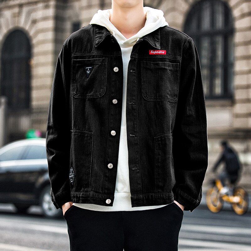 ZAZOMDE Denim Jacket Men Basic jackets Casual Slim Solid Lightweight Bomber Jacket Men Windbreaker Outwear Male Denim Coat