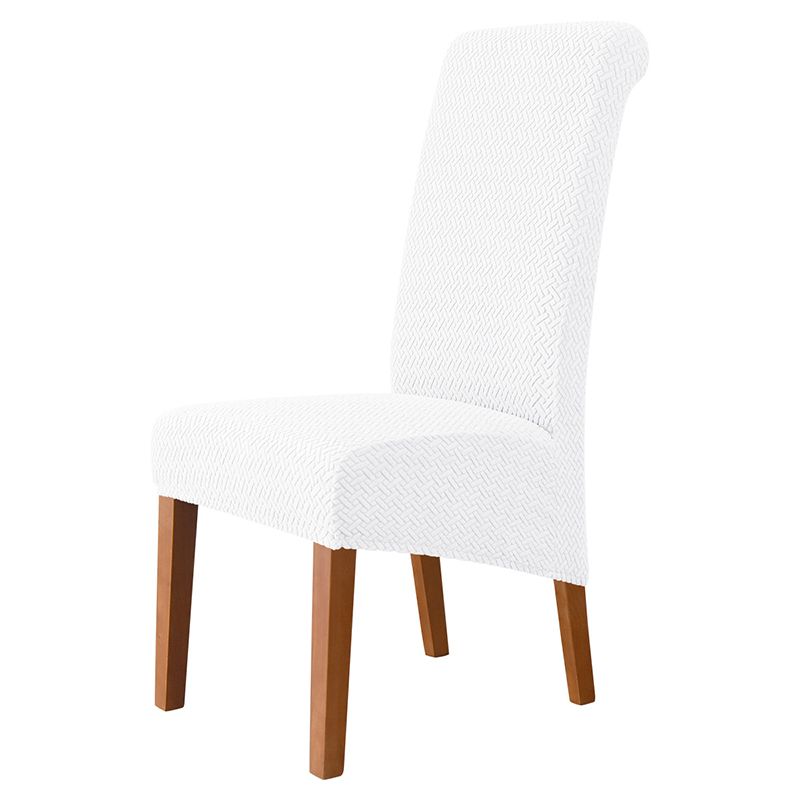 Housse de chaise molletonnée à haut dossier, protection anti-salissure, pour salle à manger, Banquet, mariage, taille XL: Drift White