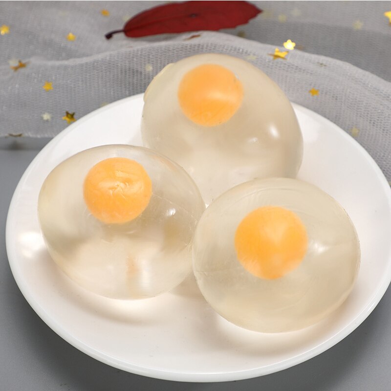 Funny Transparent Anti-Stress Squeezing Eggs Ball Yolk Egg Squeeze Ball Stress Relief Toys Fidget Toys For Children