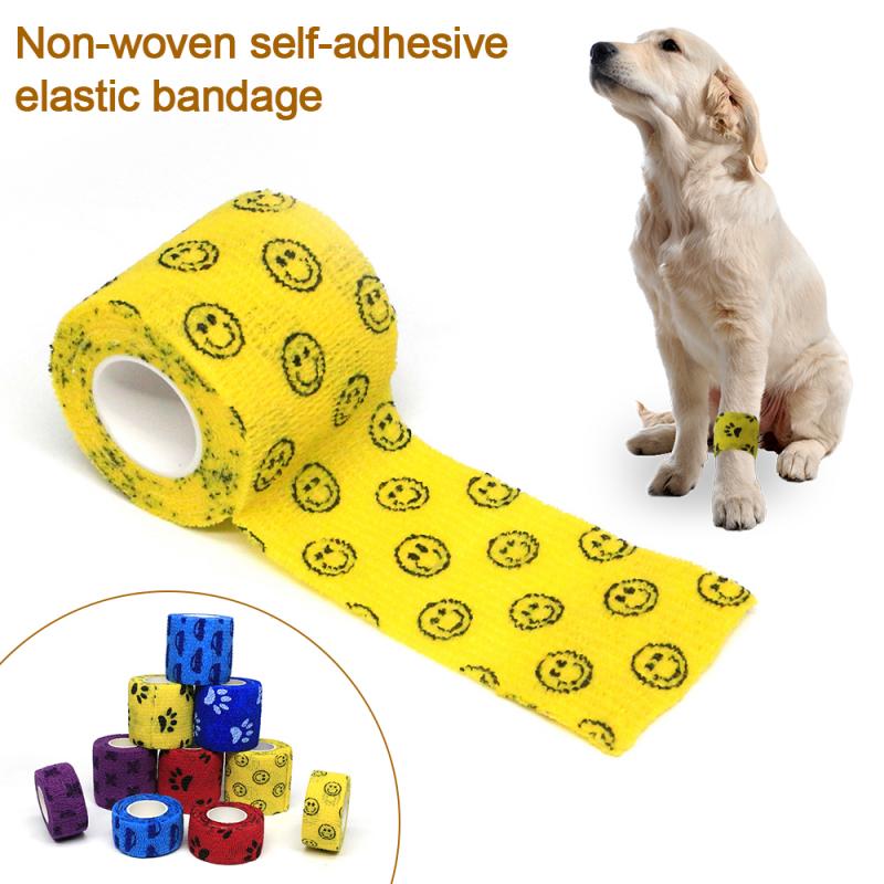 Outdoor Cartoon Non-woven Fabric Self-adhesive Elastic Bandage 5CM X 4.5M Waterproof Multi-function Emergency Bandage Finger