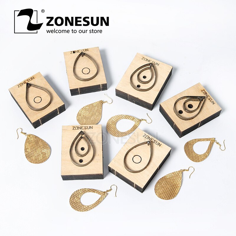 ZONESUN coupe de boucle d'oreille en cuir | Matrice de papier en forme d'art, outil de décoration en cuir pour découpe, Machine à découper, artisanat bricolage