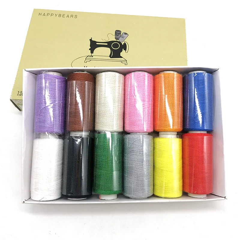 12Pcs Sewing Threads Kits Polyester Threads 380Yards Per Spools Embroidery Threads Bobbin Thread for DIY Crafts Sewing Machine