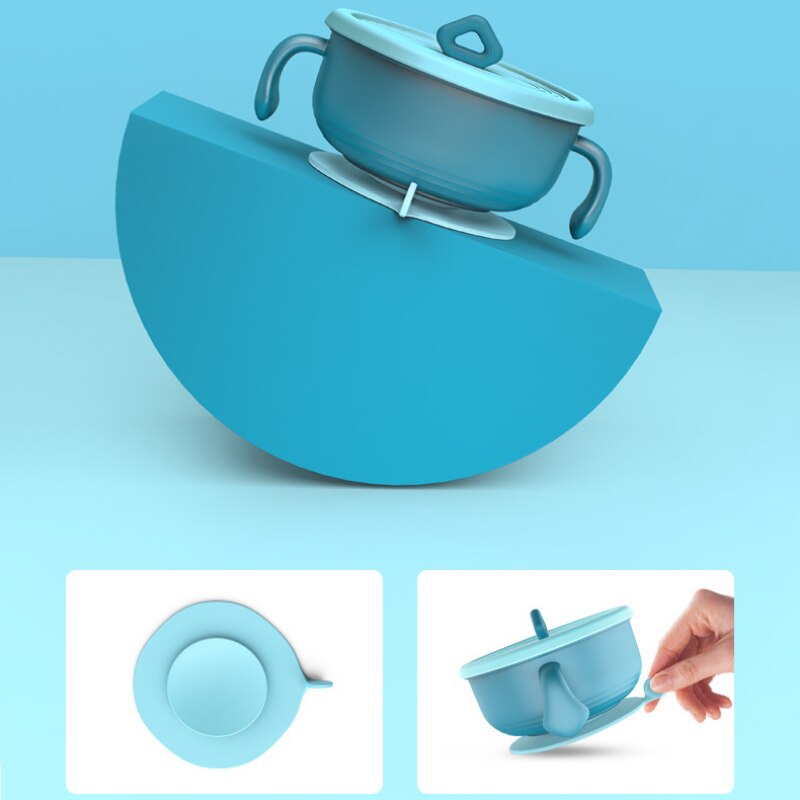 Assiette 3 en 1 pour bébé, bol de collation pour bébé avec paille, bol à ventouse supplémentaire, ensemble de vaisselle pour enfants en bas âge