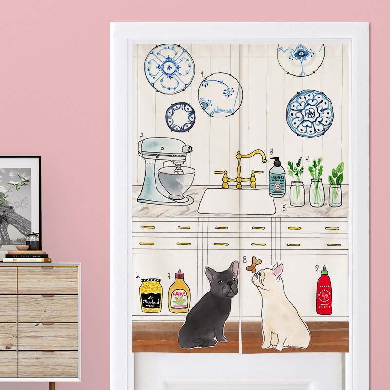 Pohjoismainen oviverho väliseinä koristelu keittiön verho wc puoliverho japanilainen verho noren feng shui oven verho
