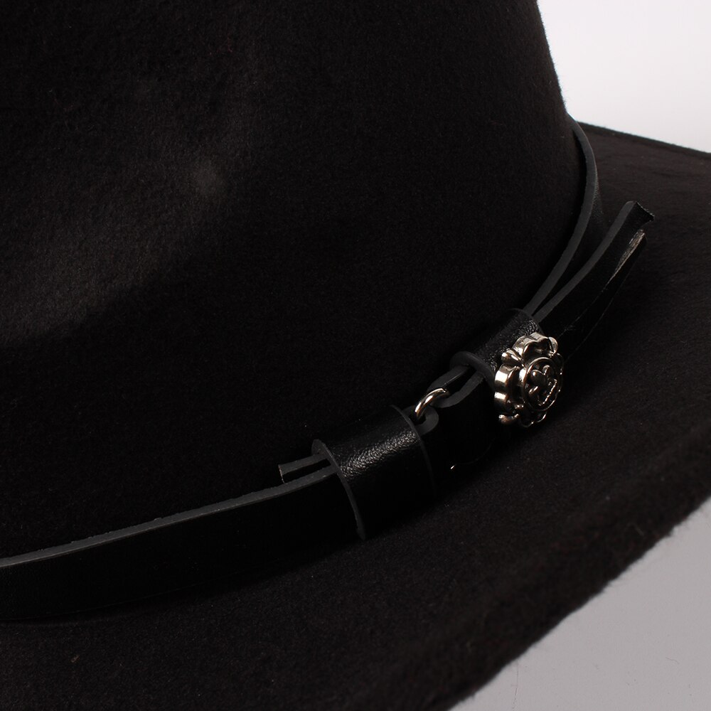 Naiset miehet villahuopa länsimainen cowboy hattu roll-up leveä lieri jazz cowgirl sombrero caps sie 56-58 r18