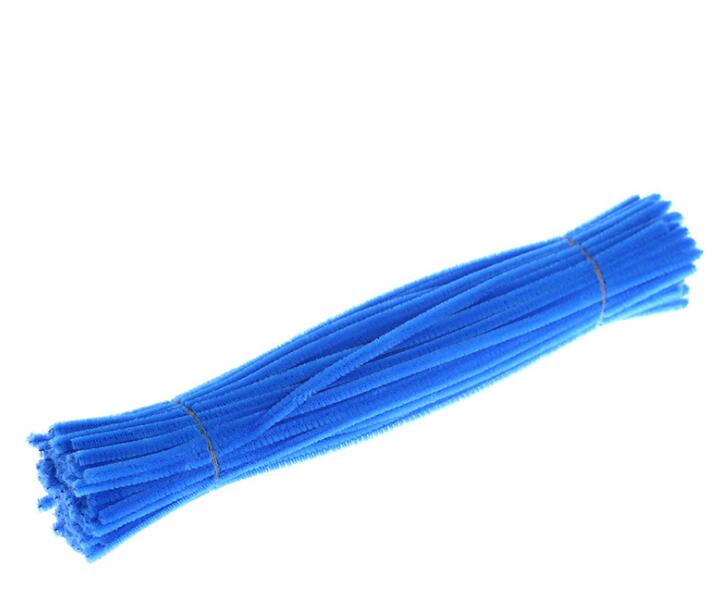 100 stuks/set educatief speelgoed montessori materialen chenille kinderstokjes puzzel knutsel kleurrijke pluche stokjes handgemaakt doe-het-zelf speelgoed: Blauw