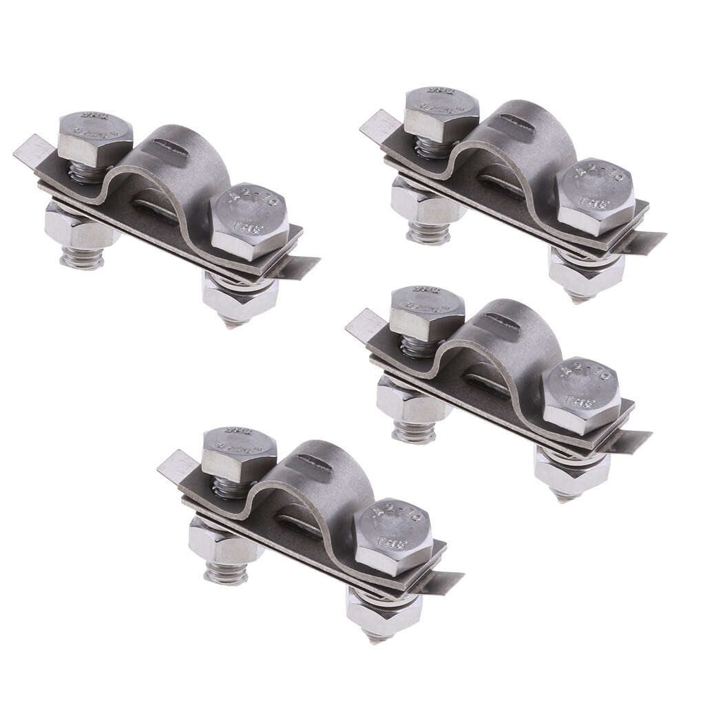 4Pcs Boat Throttle Cable Clamp and Shim Kit - Stainless Steel 304 Grade