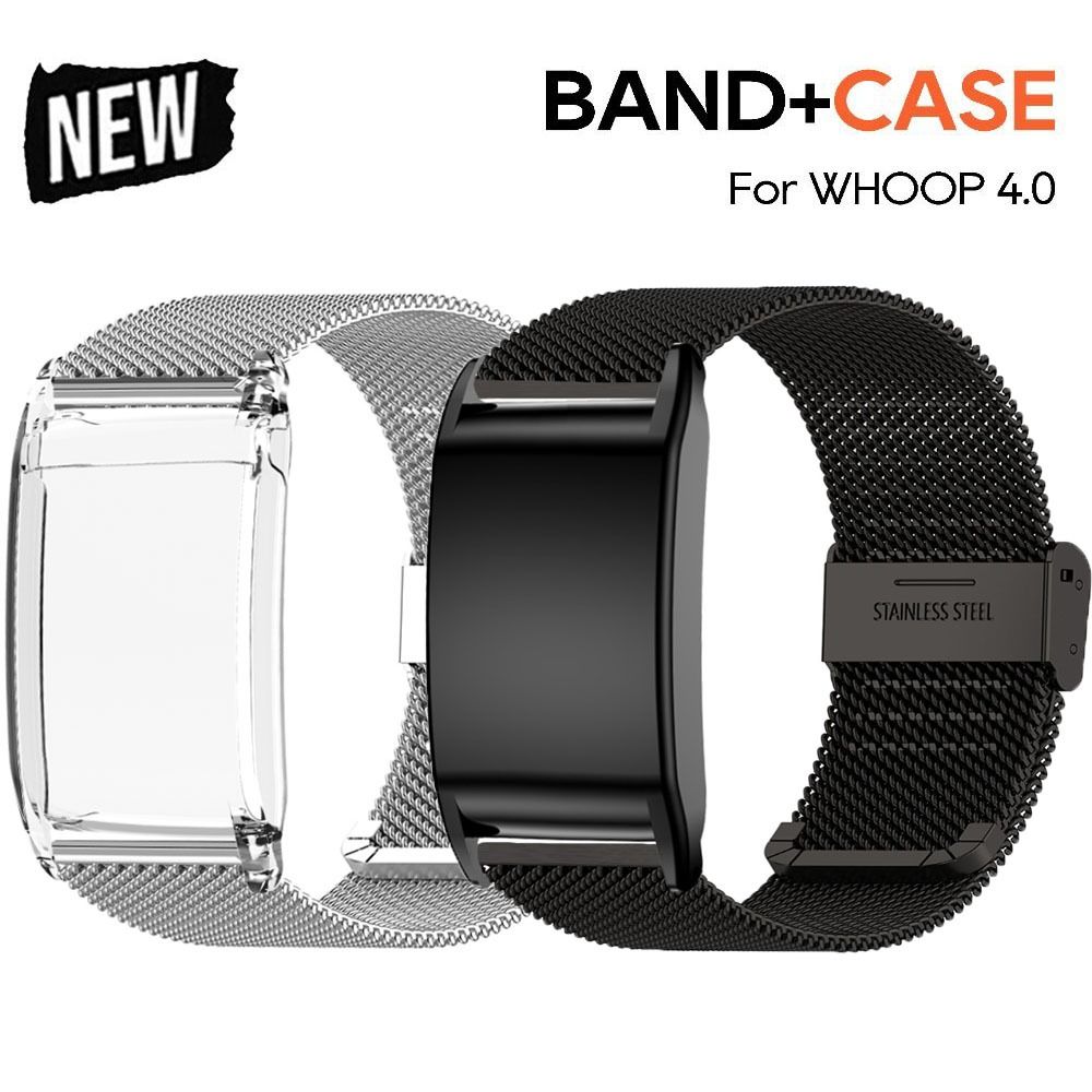 Justerbart Metal Fitness Armbånd med Urkasse Udskiftning Tracker Rem Beskytter Sport Armbånd til Whoop 4.0