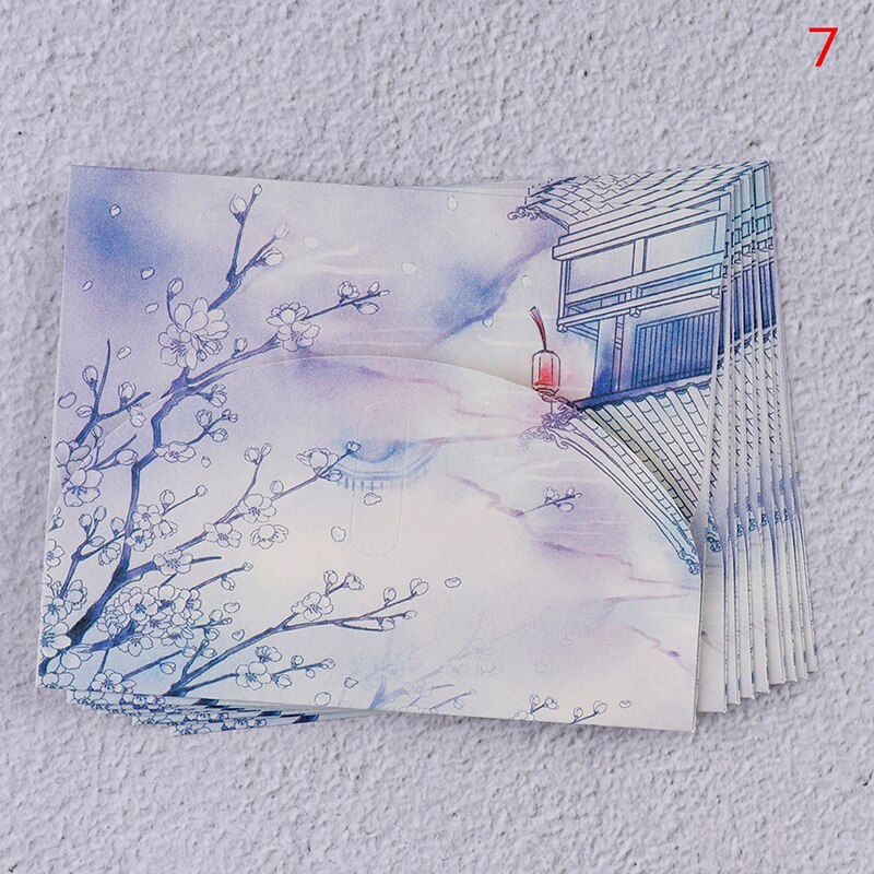 10 juegos de Sobres de papel con flores estilo chino clásico para cartas, papelería creativa, tarjetas postales de papel, tarjetas de papel, álbumes de recortes: N7