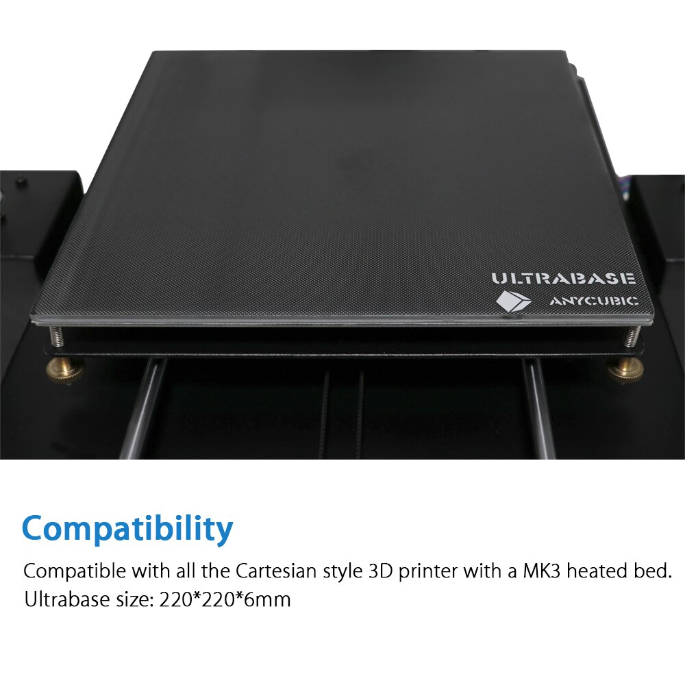 220x220 12 V heatbed Ultrabase 3D imprimante Plate-forme construire Surface plaque de verre pour anycubic i3 mega MK2 MK3 3d imprimante hotbed pièces