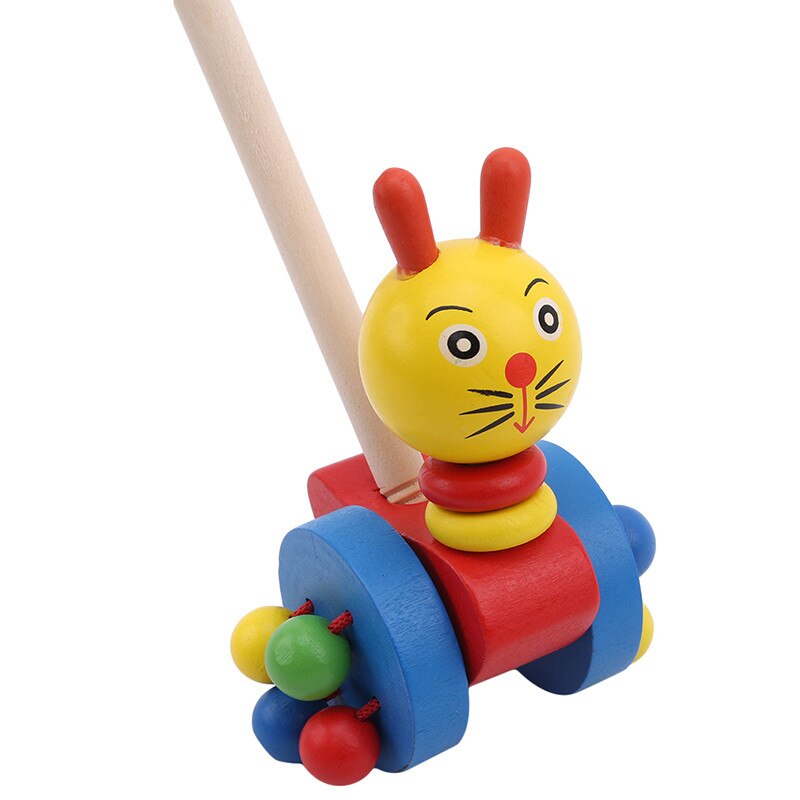 Creatieve Kinderen Houten Puzzel Trolley Kids Cartoon Dieren Auto Speelgoed Baby Funny Wood Puzzel Trolley Winkelwagen Speelgoed Hout Duwen Speelgoed: Mimi cat