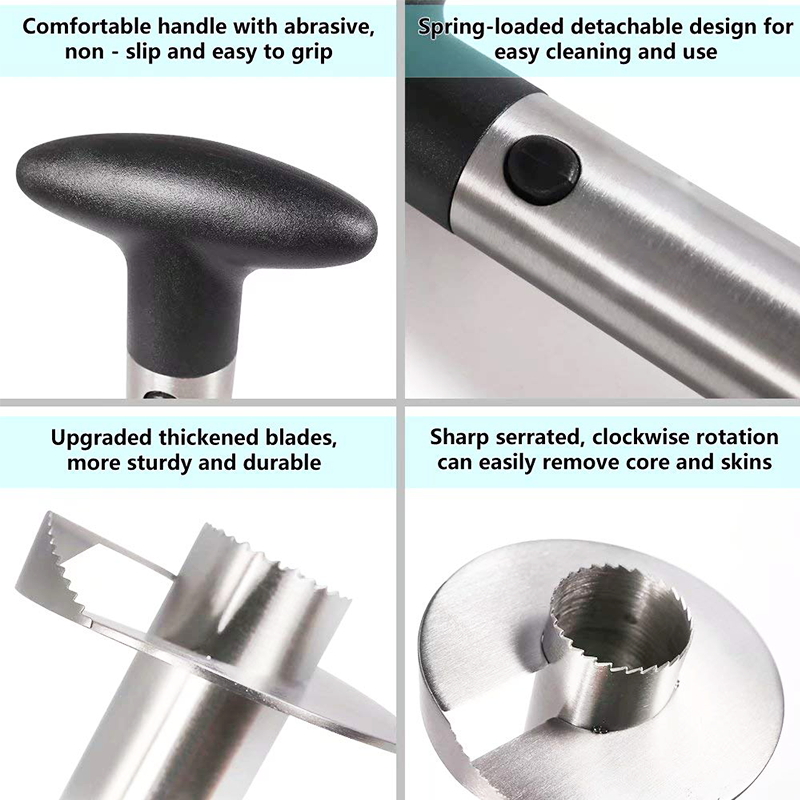 Fypo Stainless Steel Pineapple Cutter Fruit Peeler Corer For Pineapple Easy Cutter Tools Kitchen Pineapple Knives Tool